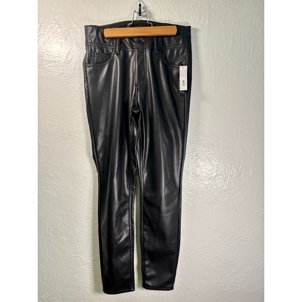 NWT No Boundaries Jr Sz 11 Black Faux Leather Skinny Pants Rock Grunge Punk Edgy